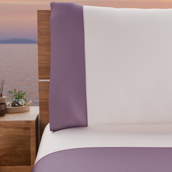 PETTI Lenzuola Tinta Unita In Raso Di Cotone Con Coda Di Topo Cipria