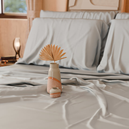 PETTI Lenzuola Tinta Unita In Raso Di Cotone Grigio Perla