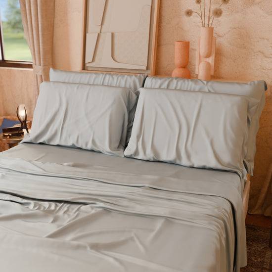 PETTI Lenzuola Tinta Unita In Raso Di Cotone Grigio Perla