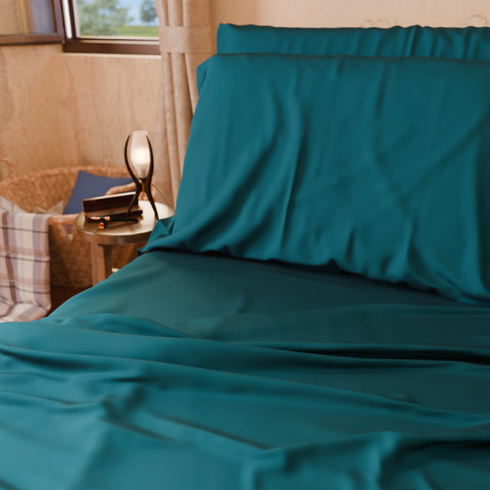 PETTI Lenzuola Tinta Unita In Raso Di Cotone Ottanio