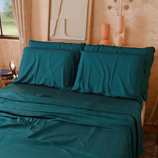 PETTI Lenzuola Tinta Unita In Raso Di Cotone Ottanio
