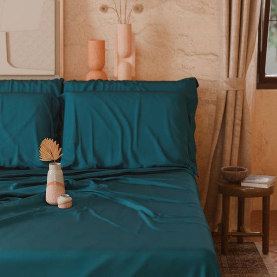 PETTI Lenzuola Tinta Unita In Raso Di Cotone Ottanio