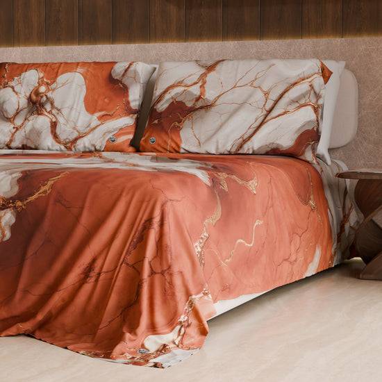 PETTI Lenzuolo Copriletto E Federe Eleganti Effetto Marmo - TERRARUM