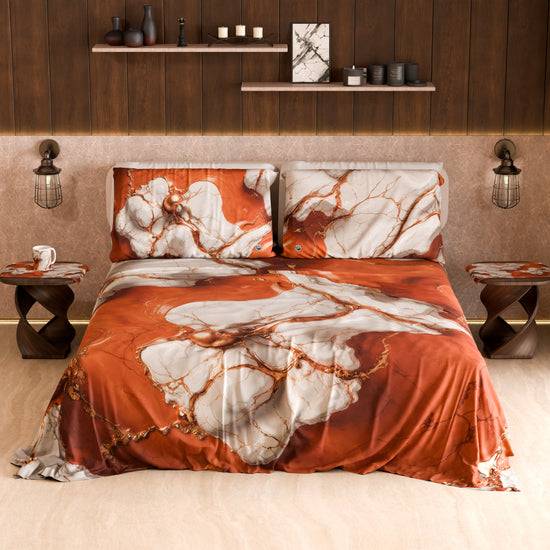 PETTI Lenzuolo Copriletto E Federe Eleganti Effetto Marmo - TERRARUM