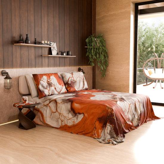 PETTI Lenzuolo Copriletto E Federe Eleganti Effetto Marmo - TERRARUM