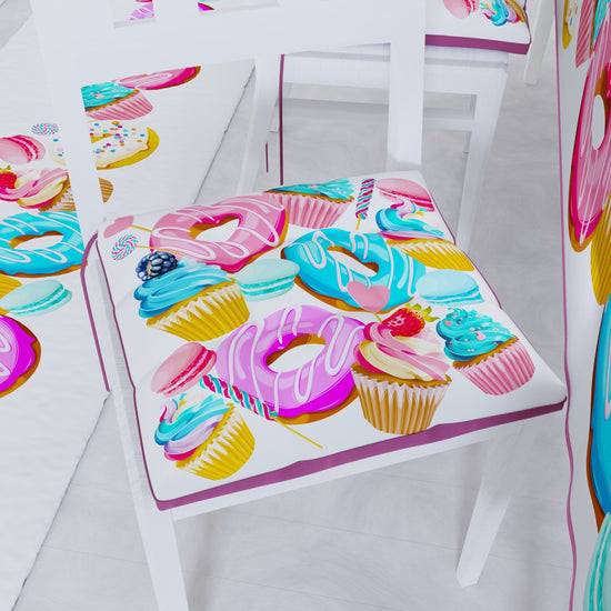 PETTI Cuscini per Sedie Coprisedia 6 Pezzi Donuts