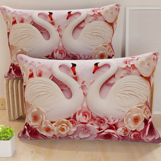 PETTI Federe Cuscini in Stampa Digitale, Cigni Rosa
