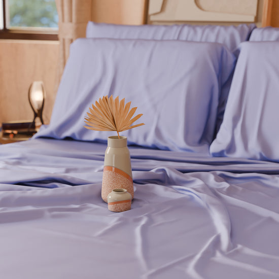 PETTI Lenzuola Tinta Unita In Raso Di Cotone Lilla