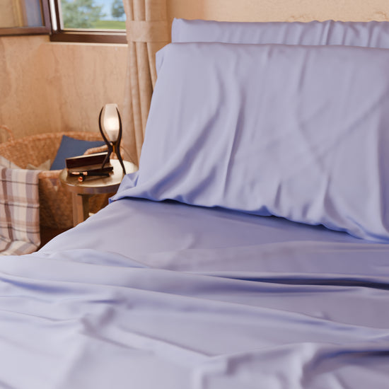 PETTI Lenzuola Tinta Unita In Raso Di Cotone Lilla