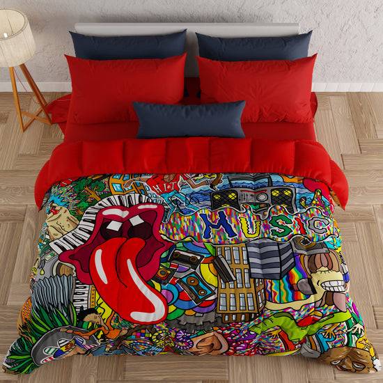 PETTI Piumone, Trapunta Matrimoniale, Singola, Piazza E Mezza, Murales