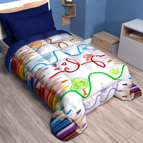 PETTI Piumone, Trapunta Matrimoniale, Singola, Piazza e Mezza, Matite