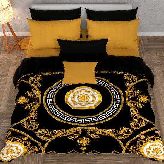 PETTI Piumone, Trapunta Matrimoniale, Singola, Piazza E Mezza, Barocco Nero