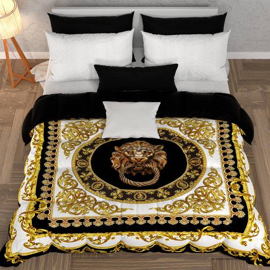 PETTI Piumone, Trapunta Matrimoniale, Singola, Piazza E Mezza, Leone Nero