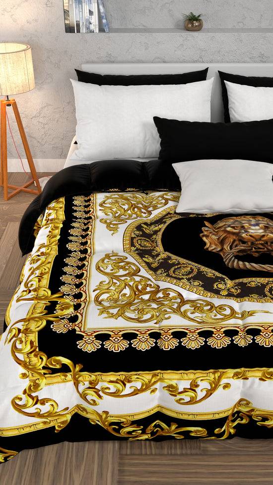 PETTI Piumone, Trapunta Matrimoniale, Singola, Piazza E Mezza, Leone Nero