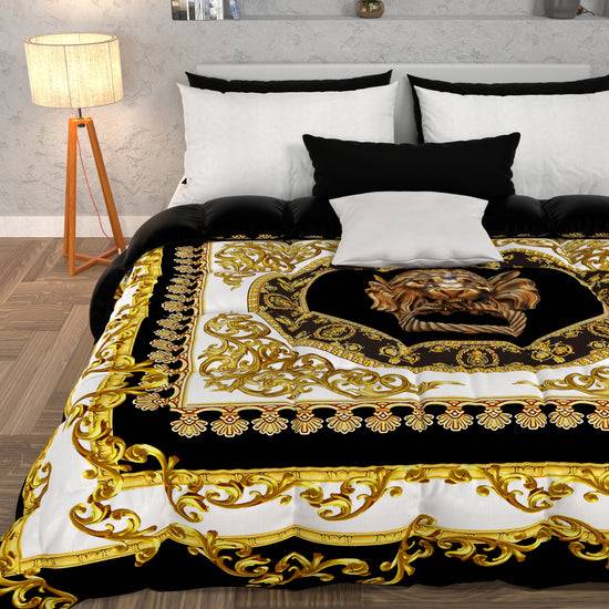 PETTI Piumone, Trapunta Matrimoniale, Singola, Piazza e Mezza, Leone Nero