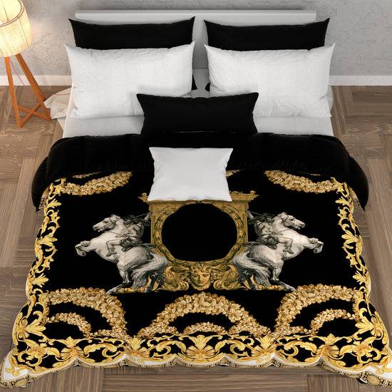 PETTI Piumone, Trapunta Matrimoniale, Singola, Piazza E Mezza, Cavallo Nero