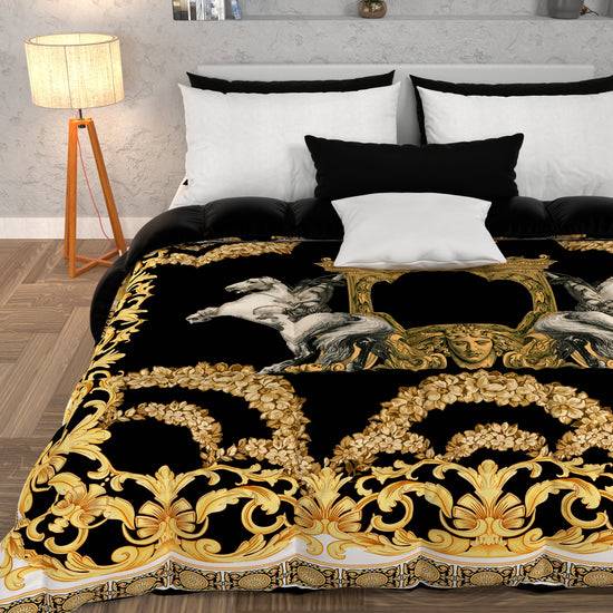 PETTI Piumone, Trapunta Matrimoniale, Singola, Piazza e Mezza, Cavallo Nero