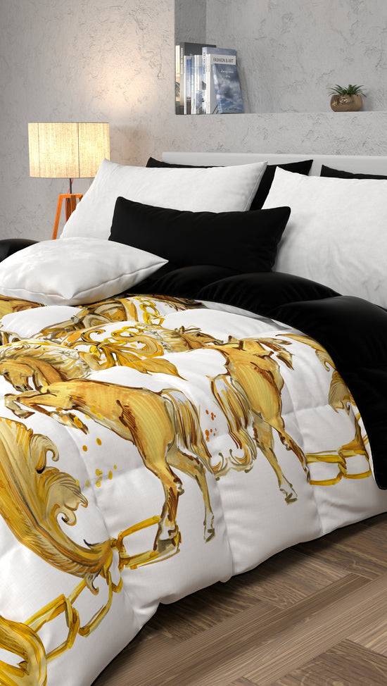 PETTI Piumone, Trapunta Matrimoniale, Singola, Piazza E Mezza, Cavallo Bianco