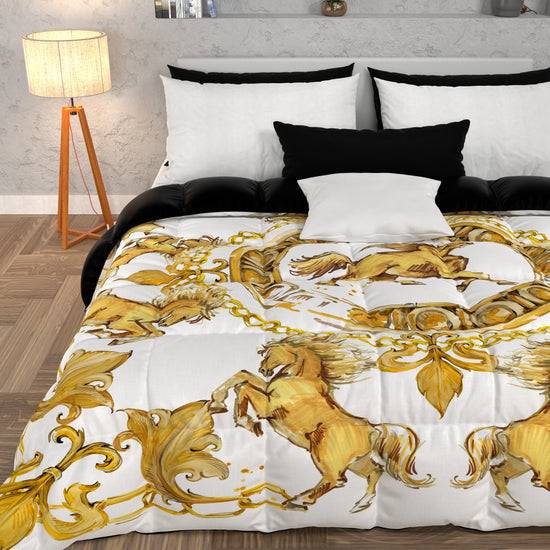 PETTI Piumone, Trapunta Matrimoniale, Singola, Piazza e Mezza, Cavallo Bianco