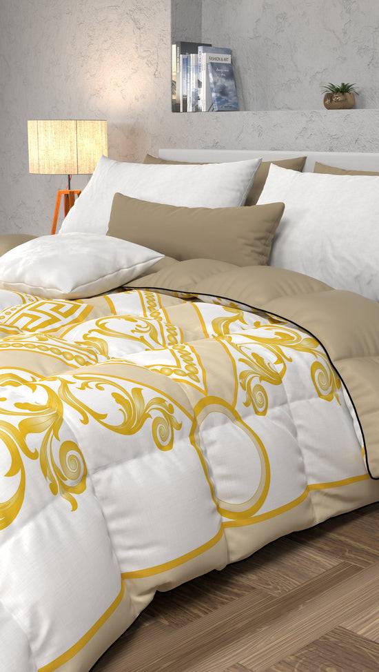 PETTI Piumone, Trapunta Matrimoniale, Singola, Piazza E Mezza, Barocco Tortora