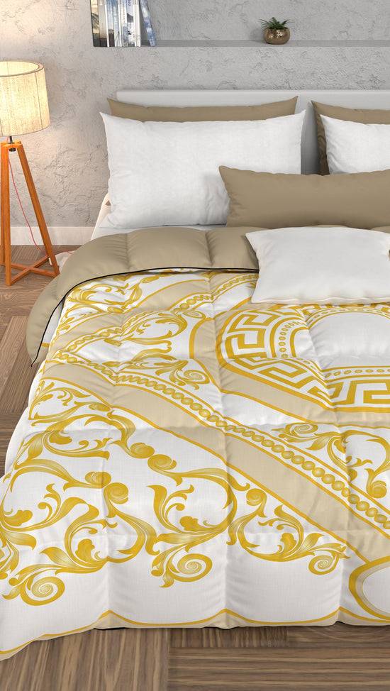 PETTI Piumone, Trapunta Matrimoniale, Singola, Piazza E Mezza, Barocco Tortora