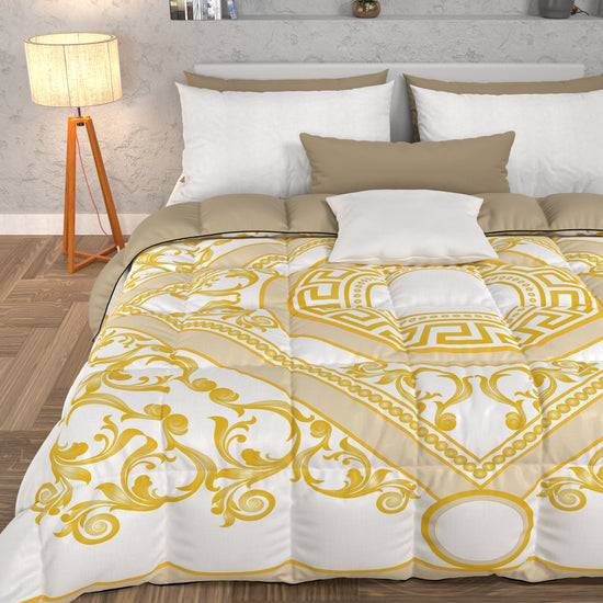 PETTI Piumone, Trapunta Matrimoniale, Singola, Piazza e Mezza, Barocco Tortora