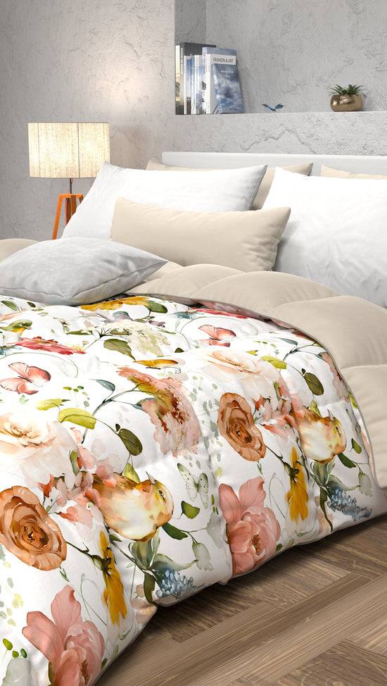 PETTI Piumone, Trapunta Matrimoniale, Singola, Piazza E Mezza, Floreale 06 00