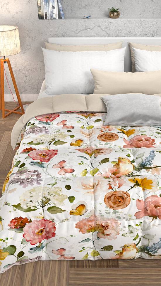 PETTI Piumone, Trapunta Matrimoniale, Singola, Piazza E Mezza, Floreale 06 00