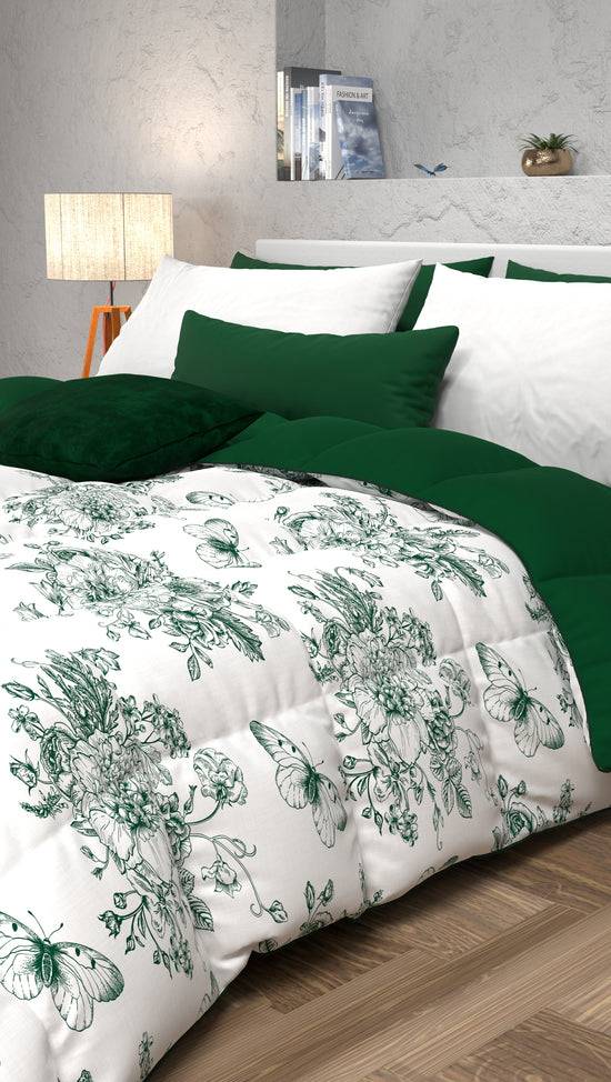 PETTI Piumone, Trapunta Matrimoniale, Singola, Piazza E Mezza, Botanic Verde