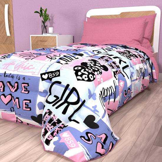 PETTI Piumone, Trapunta Matrimoniale, Singola, Piazza E Mezza, Girl Cool