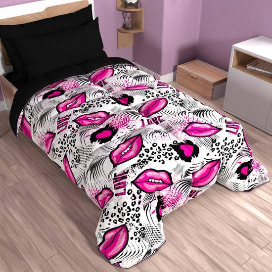 PETTI Piumone, Trapunta Matrimoniale, Singola, Piazza e Mezza, Lipstick Bianco