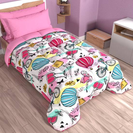 PETTI Piumone, Trapunta Matrimoniale, Singola, Piazza e Mezza, Paris Chic