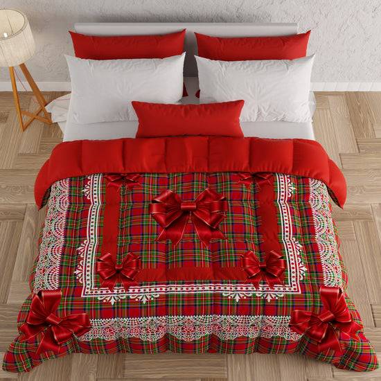 PETTI Piumone, Trapunta Matrimoniale, Singola, Piazza E Mezza, Fiocco Tartan, Fantasia Scozzese