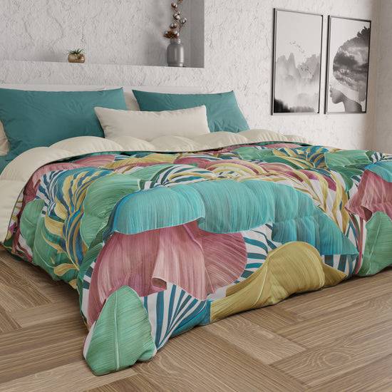 PETTI Piumone, Trapunta Matrimoniale, Singola, Piazza E Mezza Tropical Multicolor
