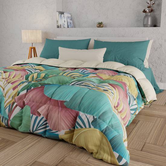 PETTI Piumone, Trapunta Matrimoniale, Singola, Piazza E Mezza Tropical Multicolor