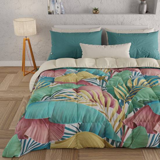 PETTI Piumone, Trapunta Matrimoniale, Singola, Piazza e Mezza Tropical Multicolor