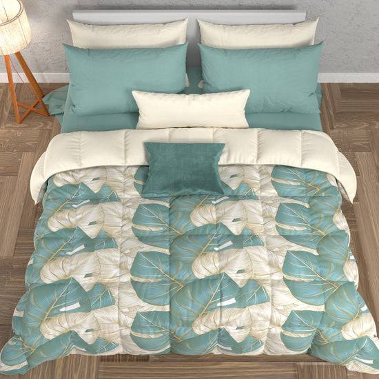 PETTI Piumone, Trapunta Matrimoniale, Singola, Piazza E Mezza, Tropical 05 Celeste