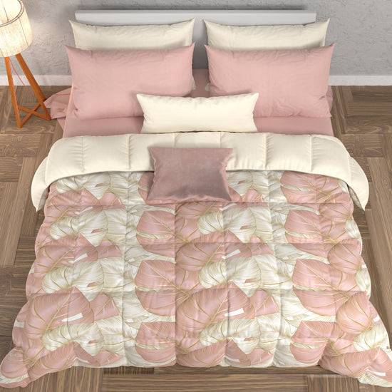 PETTI Piumone, Trapunta Matrimoniale, Singola, Piazza E Mezza Tropical 05 Cipria