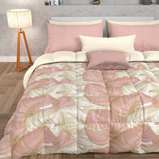 PETTI Piumone, Trapunta Matrimoniale, Singola, Piazza e Mezza Tropical 05 Cipria