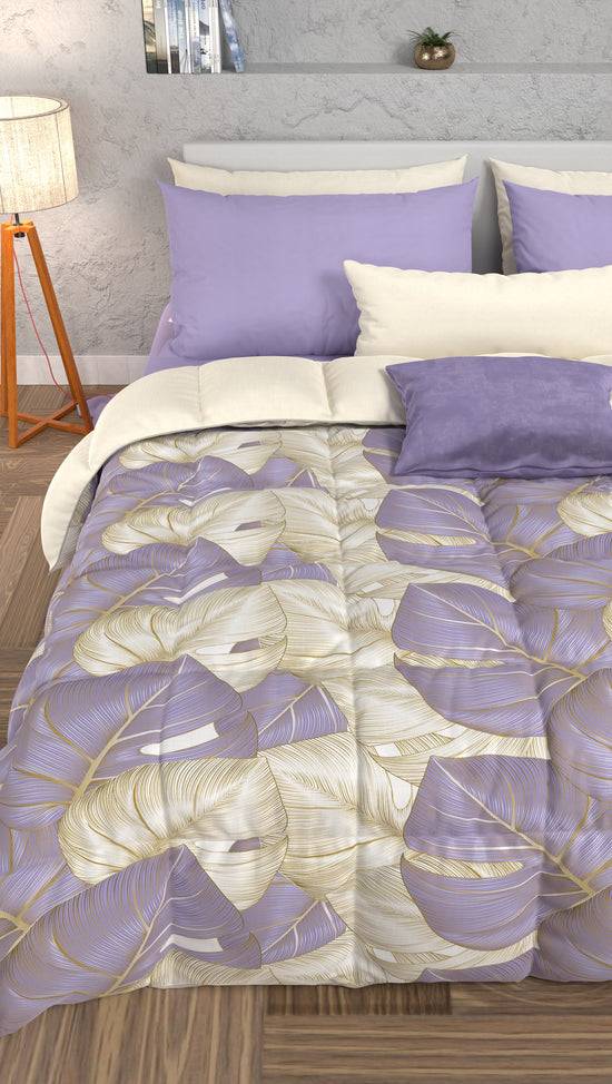 PETTI Piumone, Trapunta Matrimoniale, Singola, Piazza E Mezza Tropical 05 Lilla