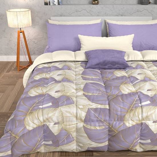 PETTI Piumone, Trapunta Matrimoniale, Singola, Piazza e Mezza Tropical 05 Lilla
