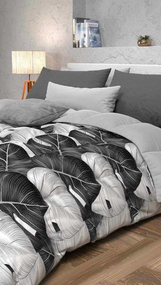 PETTI Piumone, Trapunta Matrimoniale, Singola, Piazza E Mezza Tropical 05 Nero