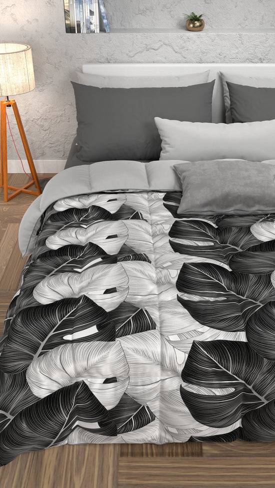 PETTI Piumone, Trapunta Matrimoniale, Singola, Piazza E Mezza Tropical 05 Nero