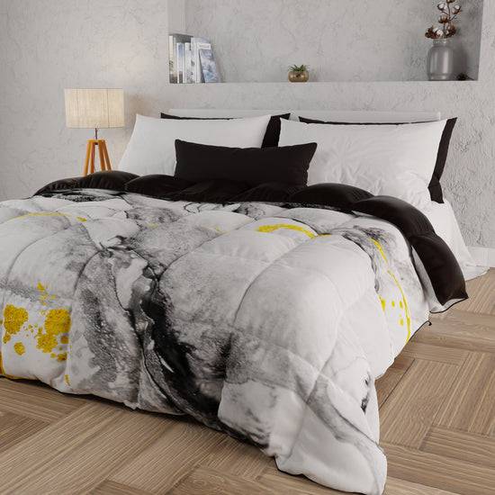 PETTI Piumone, Trapunta Matrimoniale, Singola, Piazza E Mezza, Marble-GrigioC