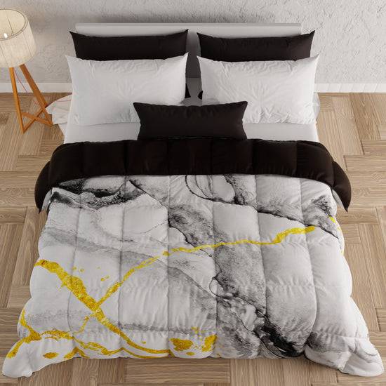 PETTI Piumone, Trapunta Matrimoniale, Singola, Piazza E Mezza, Marble-GrigioC