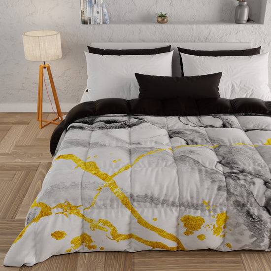 PETTI Piumone, Trapunta Matrimoniale, Singola, Piazza e Mezza, Marble-GrigioC