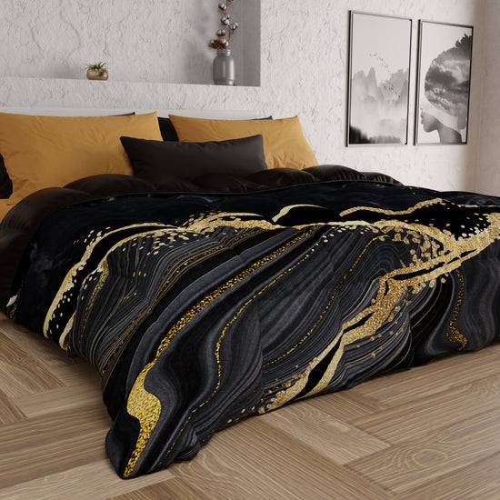 PETTI Piumone, Trapunta Matrimoniale, Singola, Piazza E Mezza, Marble-Nero