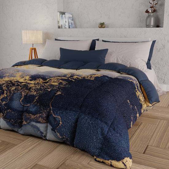PETTI Piumone, Trapunta Matrimoniale, Singola, Piazza E Mezza, Marble-BluS