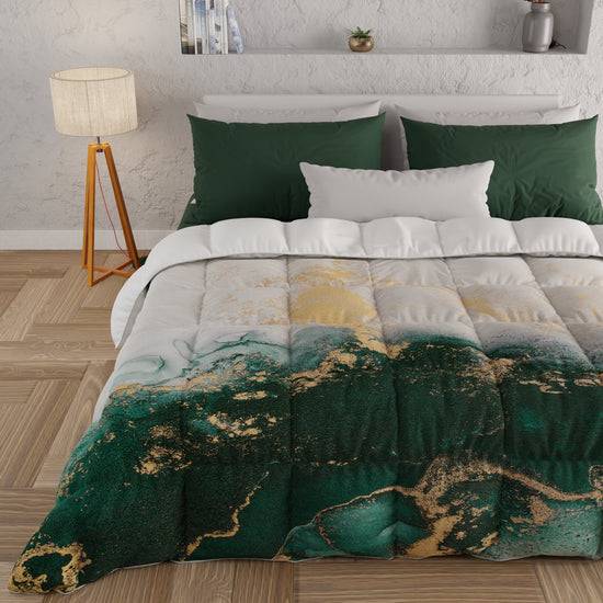 PETTI Piumone, Trapunta Matrimoniale, Singola, Piazza e Mezza, Marble-Smeraldo
