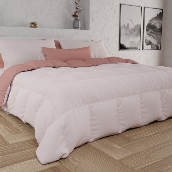 PETTI Piumone Trapunta Matrimoniale, Singola, Piazza E Mezza, Cipria